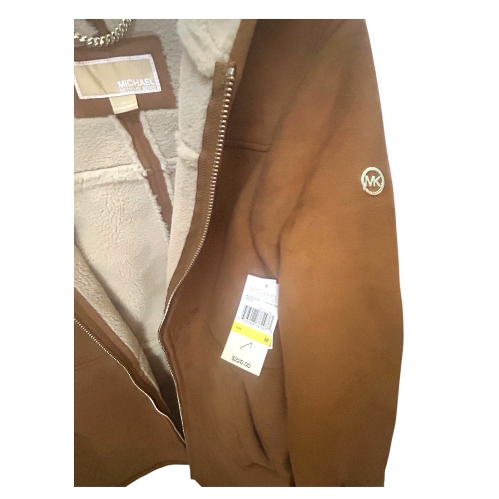 MICHAEL KORS *NWT* Sherpa Lined Faux Suede Coat Jacket - Picture 3 of 5